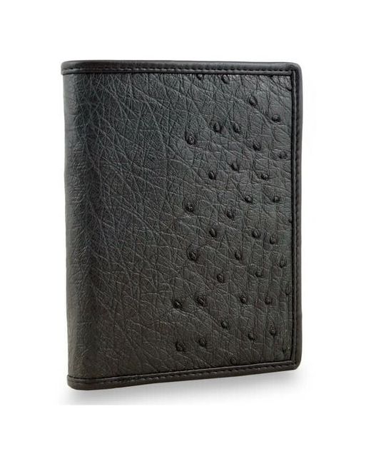Exotic Leather Небольшое страусовое портмоне черного цвета