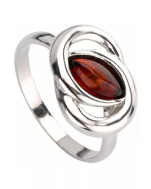 Амберпрофи Легкое серебряное кольцо с коньячным янтарем Кристина