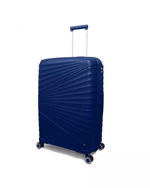 Tevin Чемодан на колесах дорожный средний багаж для путешествий размер М 64 см 62 л легкий 3.2 кг прочный полипропилен темный лучи