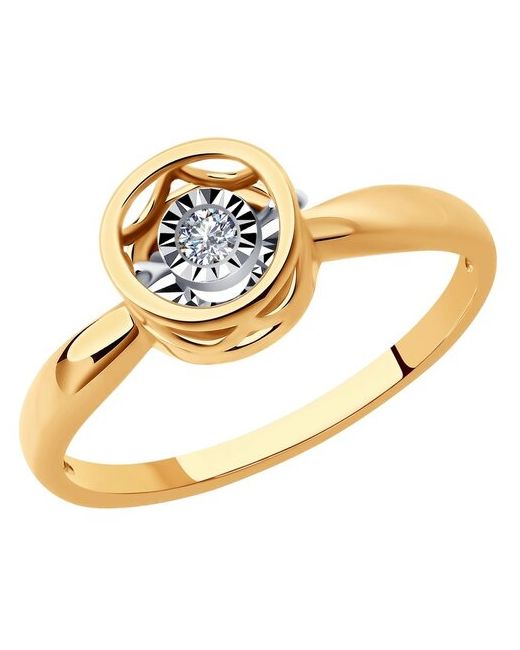 Diamant Кольцо из комбинированного золота с бриллиантом 51-210-01243-1 17.5