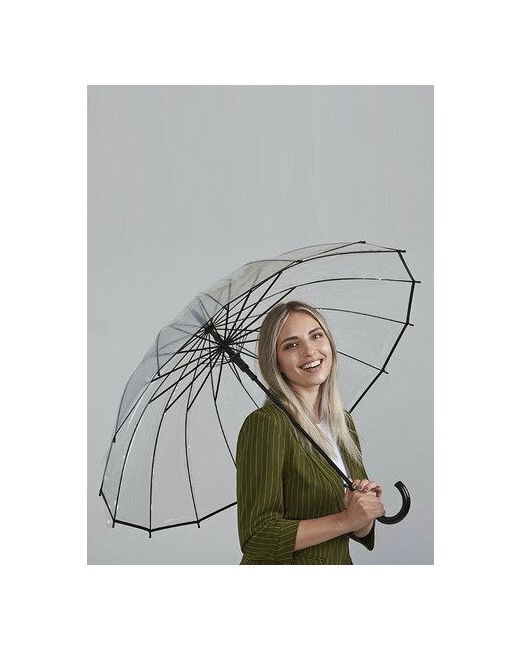 RNice Зонт автоматический Angel зонт трость зонтик защитой от ветра светоотражающей черный-прозрачный