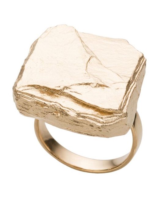 SI - Stile Italiano Кольцо Scoglio quadrato из серебра 925 с покрытием желтым золотом