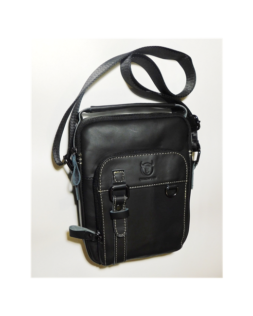 Bullcaptain Сумка на плечо сумка планшет мессенджер из натуральной воловьей кожи черного цвета .