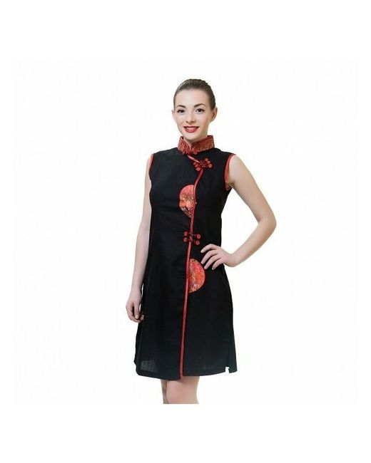 VITtovar Китайское платье Ципао черное с красным размер 38