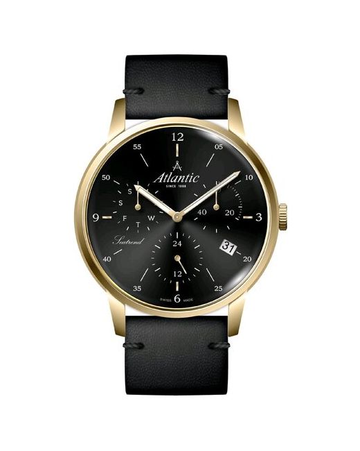 Atlantic 65550.45.65 наручные часы со стрелочным календарем 24-часовым форматом времени и датой