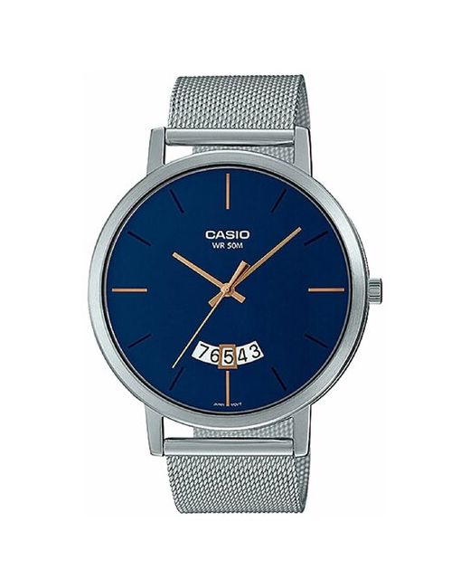 Casio MTP-B100M-2E кварцевые наручные часы со штриховыми индексами и отображением даты