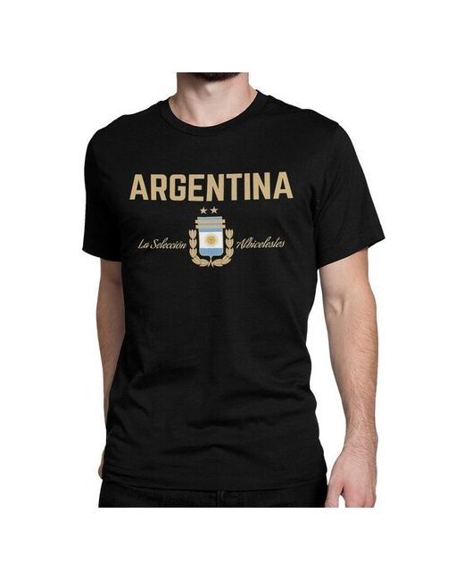 Dream Shirts Футболка Dreamshirts Studio с принтом Сборная Аргентины Чемпионат мира 2022 по футболу Черная S