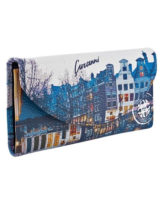 Curanni Кошелек натуральная кожа с принтом Амстердам кошелек кожаный рисунком портмоне для карт