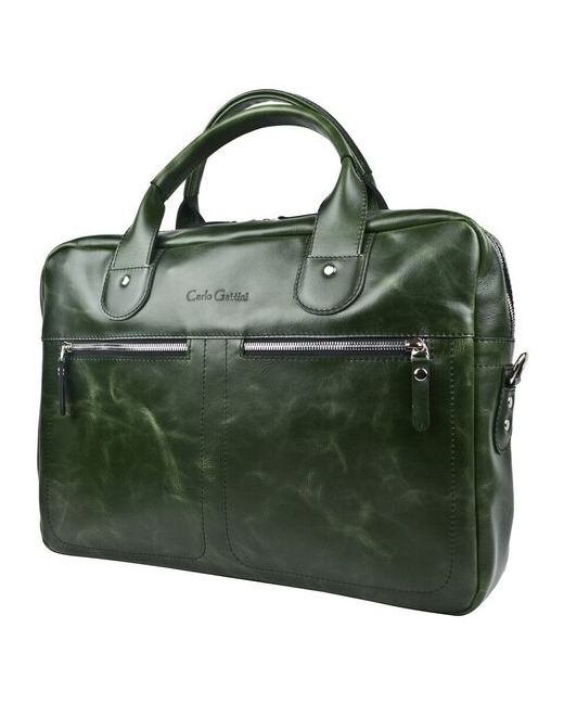 Carlo Gattini кожаная сумка для ноутбука Fratello green 1014-11