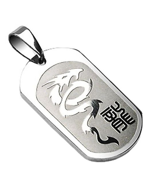 Spikes Подвеска на шею кулон медальон с драконом бижутерия под серебро минимализм