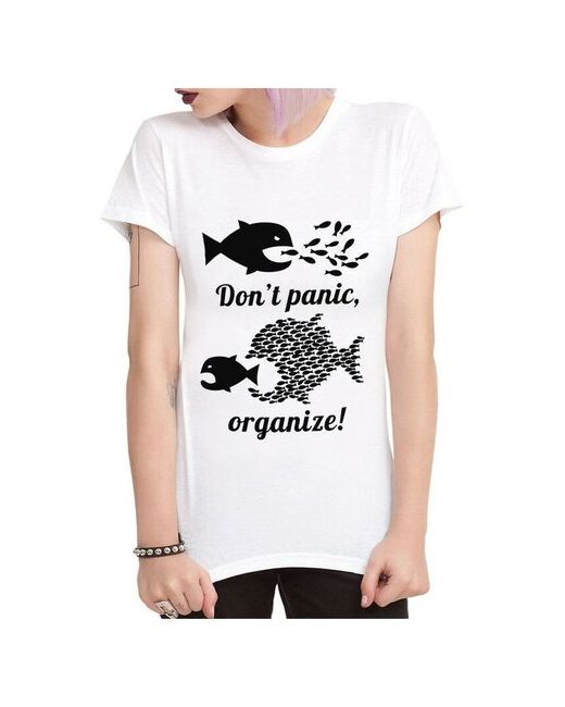 Dream Shirts Футболка Рыбки Dont Panic Organize Прикольная футболка с мемом L