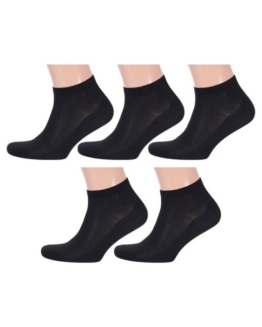 RuSocks Комплект из 5 пар мужских носков Орудьевский трикотаж черные размер 25-27 38-41
