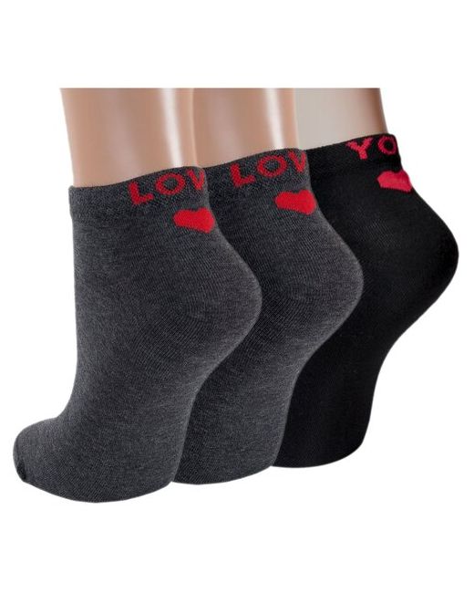 RuSocks Комплект из 3 пар женских носков Орудьевский трикотаж микс размер 23-25