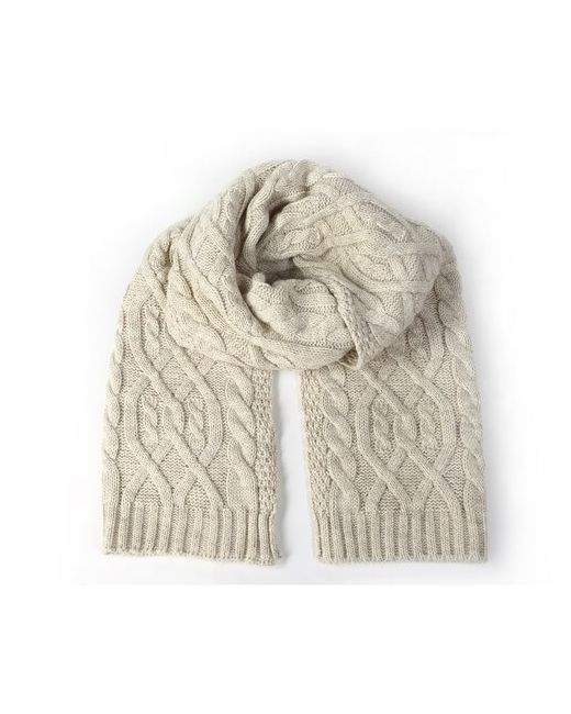 Goldenika Шарф теплый зимний осенний платок головной убор подарок 18035см. Слоновая кость