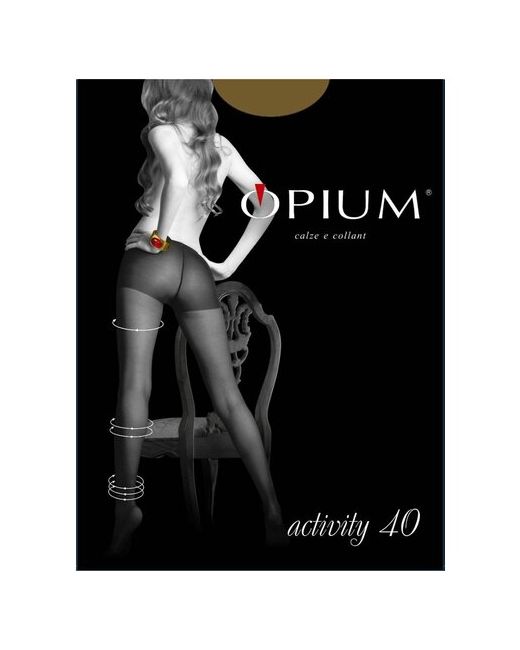 Opium колготки капроновые Activity 40 den с распределенным легким давлением по ноге темно размер