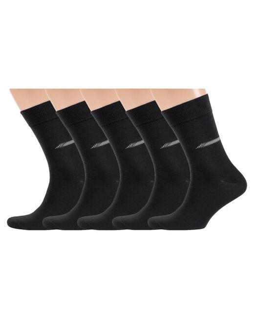RuSocks Комплект из 5 пар мужских носков Орудьевский трикотаж черные размер 25 38-40