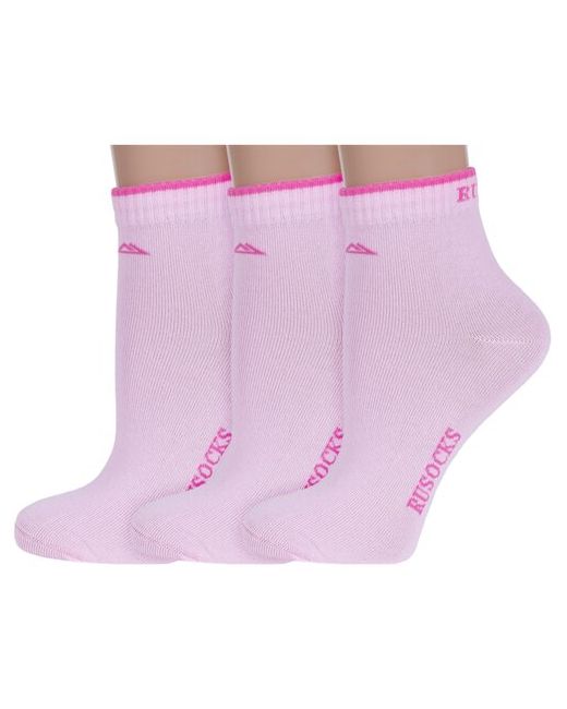 RuSocks Комплект из 3 пар женских спортивных носков Орудьевский трикотаж светло размер 23-25