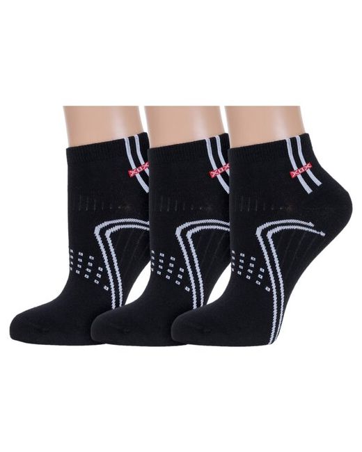 Хох Комплект из 3 пар женских носков черные размер 23