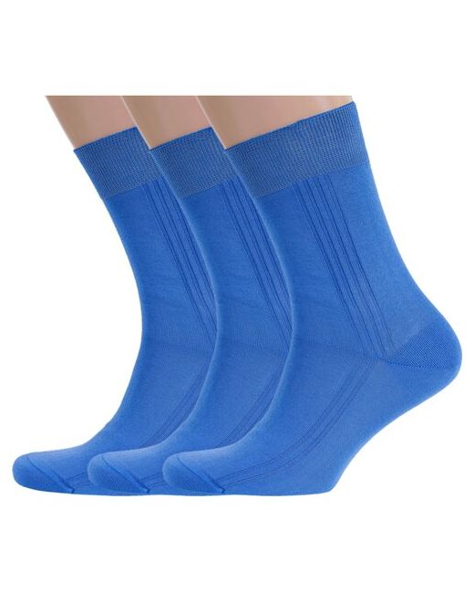 RuSocks Комплект из 3 пар мужских носков Орудьевский трикотаж 100 хлопка рис. 03 темно размер 25 38-40