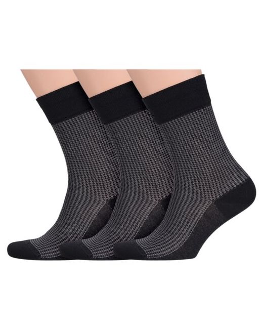Lorenzline Комплект из 3 пар мужских носков черные размер 29 43-44