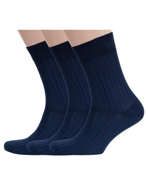 RuSocks Комплект из 3 пар мужских носков Орудьевский трикотаж 100 хлопка рис. 01 темно размер 25 38-40