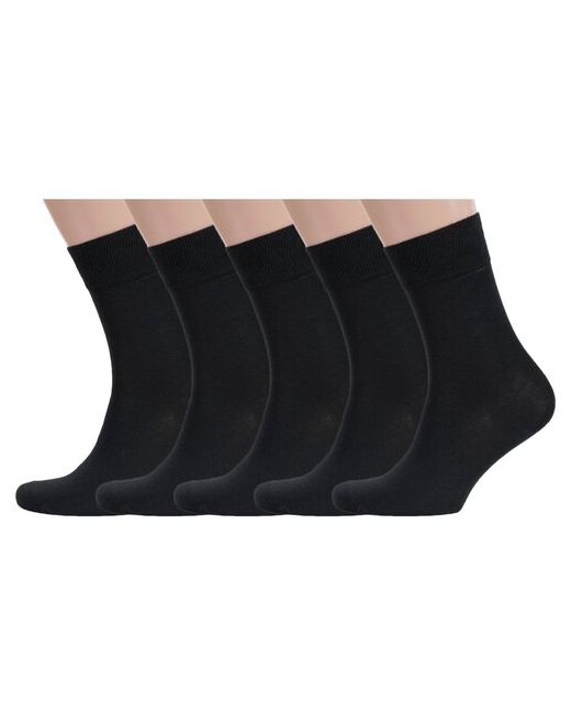 RuSocks Комплект из 5 пар мужских носков Орудьевский трикотаж черные размер 27 41-43
