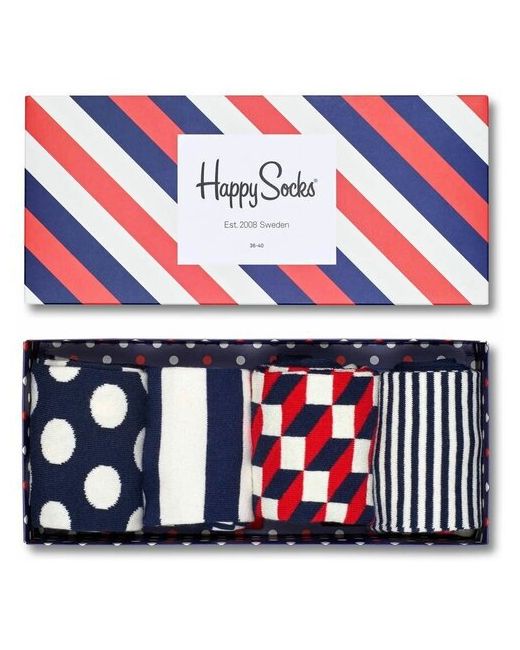 Happy Socks Подарочный набор носков 4-Pack Classic Navy Socks Gift Set Для разноцветный 25