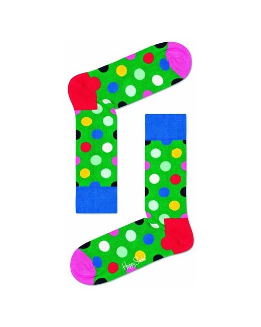 Happy Socks Зеленые носки Big Dot Sock в цветной горох Чулки и колготки 25