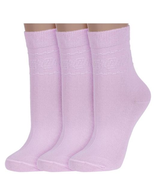 RuSocks Комплект из 3 пар женских носков Орудьевский трикотаж светло размер 23