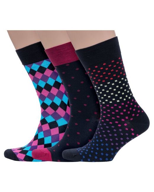 Grinston Комплект из 3 пар мужских носков socks PINGONS микс 5 размер 25