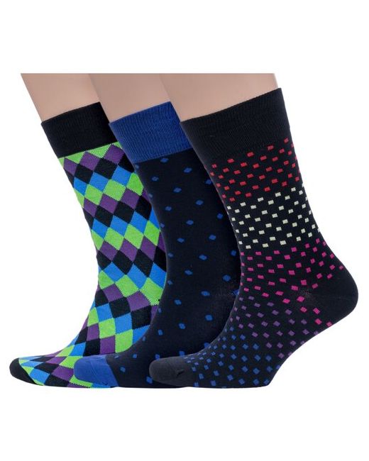 Grinston Комплект из 3 пар мужских носков socks PINGONS микс 4 размер 29