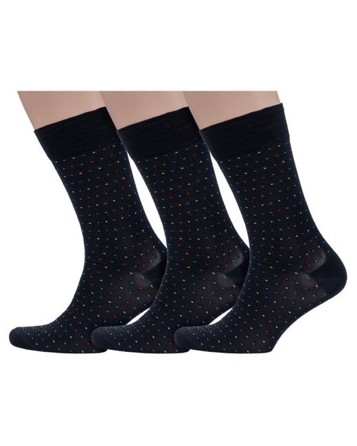 Sergio di Calze Комплект из 3 пар мужских носков PINGONS мерсеризованного хлопка 20sc1 черные размер 27