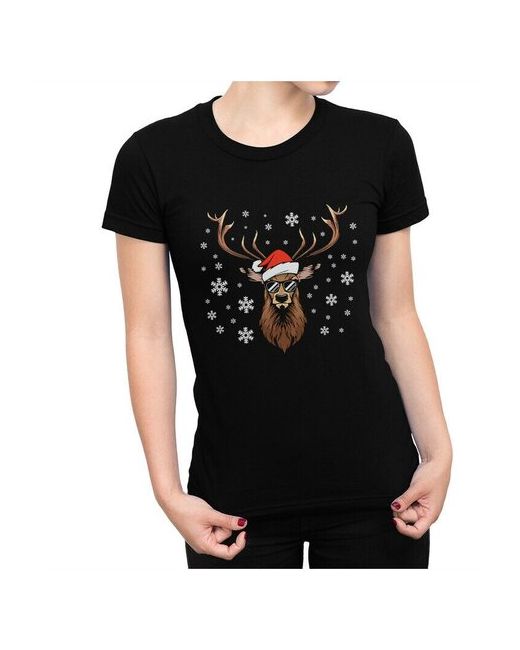 Dream Shirts новогодняя футболка с принтом Северный Олень Дед Мороз Футболка Санта Клаус Прикольная на новый год