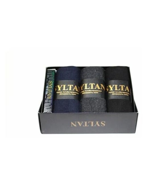 syltan Высокие антибактериальные ароматизированные носки 41-46 размер комплект 3 пары в подарочной коробке