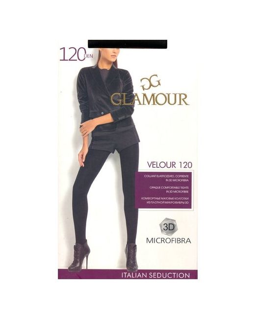 Glamour Колготки теплые Velour 120 набор 2 шт. размер IV nero