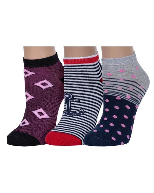 Хох Комплект из 3 пар женских носков микс 4 размер 25