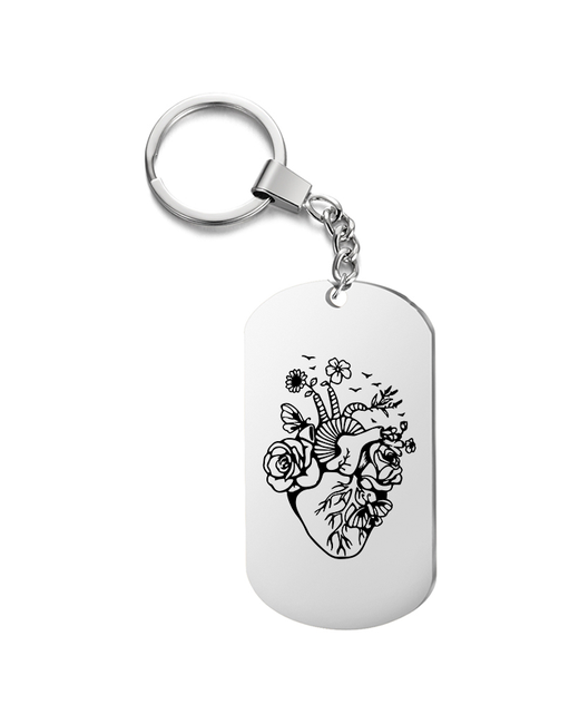 irevive Брелок для ключей Сердце с цветами гравировкой подарочный жетон на сумку ключи в подарок
