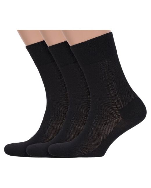 Брестские Комплект из 3 пар мужских носков БЧК рис. 101 черные размер 27 42-43