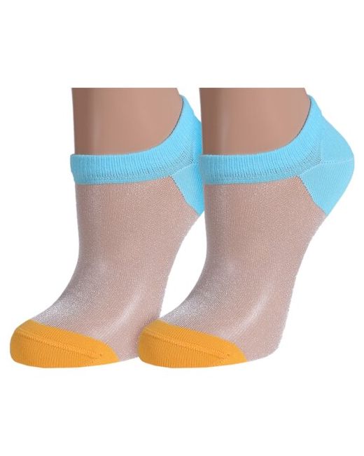 Брестские Комплект из 2 пар женских носков БЧК рис. 238 лазурные размер 25