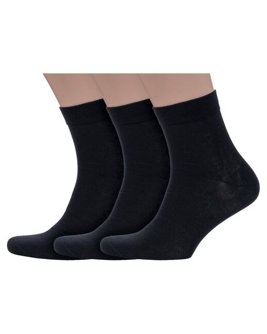 Grinston Комплект из 3 пар мужских носков socks PINGONS 100 хлопка черные размер 29