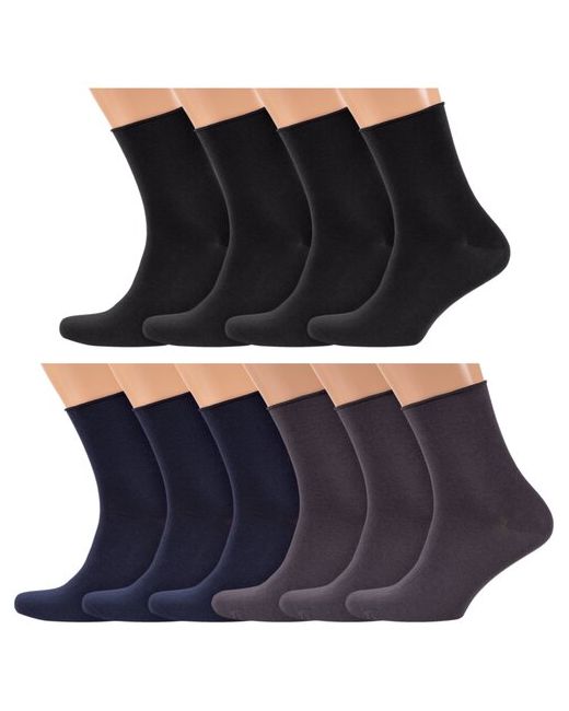 RuSocks Комплект из 10 пар мужских носков без резинки Орудьевский трикотаж микс 4 размер 27-29 42-45