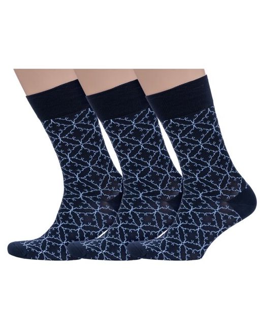 Sergio di Calze Комплект из 3 пар мужских носков PINGONS мерсеризованного хлопка темно размер 27