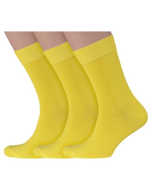 Нева-Сокс Комплект из 3 пар мужских носков без фабричных этикеток желтые размер 27 41-43