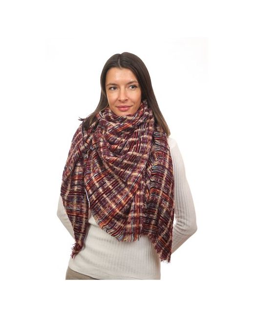 нет Платок зимний шерсть шарф палантин на голову шею тёплый подарок женщине 130125см. Коричнево-серый