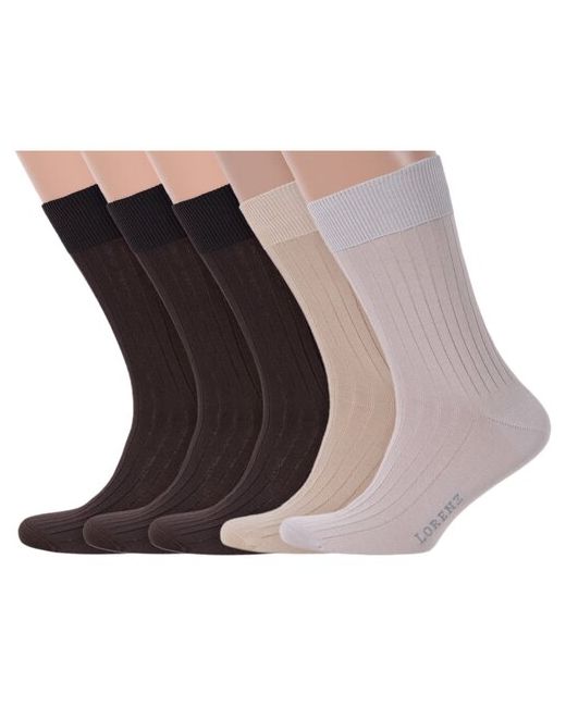 Lorenzline Комплект из 5 пар мужских носков 100 хлопка микс 2 размер 25 39-40