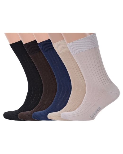 Lorenzline Комплект из 5 пар мужских носков 100 хлопка микс 1 размер 25 39-40