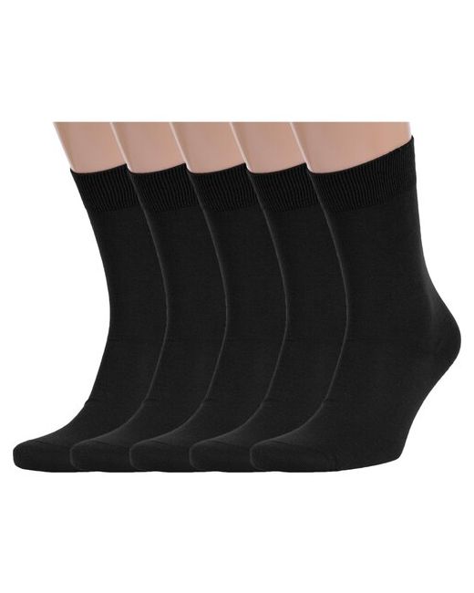 RuSocks Комплект из 5 пар мужских носков Орудьевский трикотаж модала черные размер 27 41-43