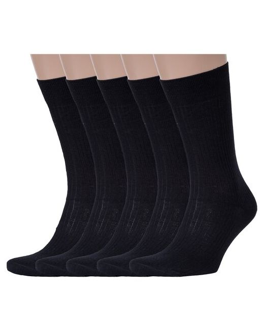 RuSocks Комплект из 5 пар мужских носков Орудьевский трикотаж 100 хлопка черные размер 29 44-45