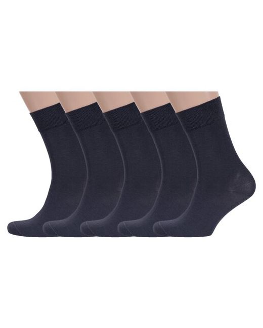 RuSocks Комплект из 5 пар мужских носков Орудьевский трикотаж темно размер 27 41-43