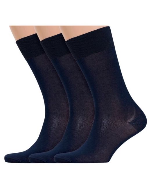 Lorenzline Комплект из 3 пар мужских носков мерсеризированного хлопка темно размер 29 43-44